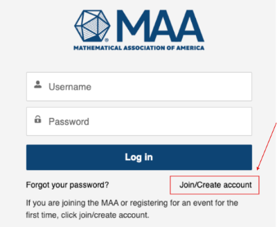 MAA Login Page