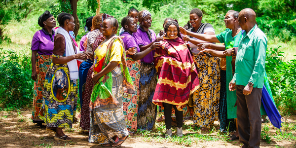 Smiling girls and women