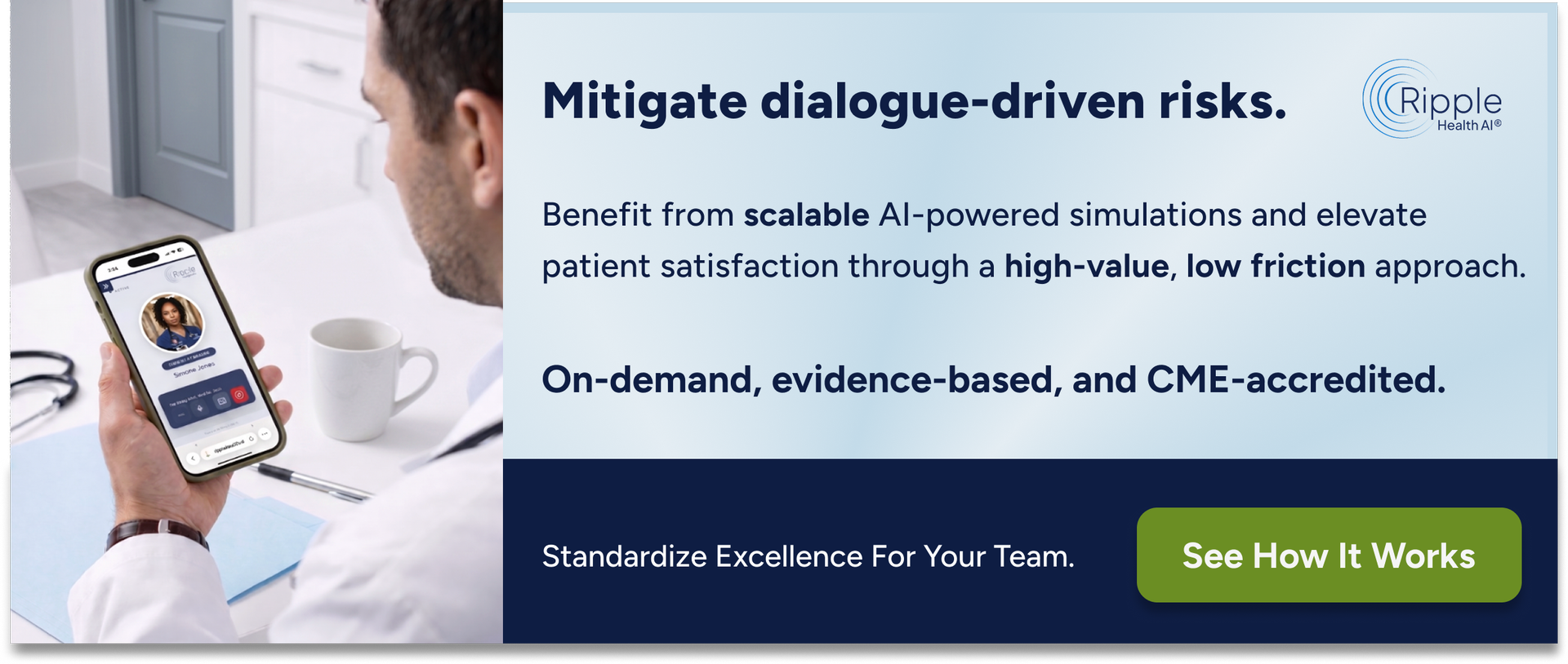Mitigate dialogue-driven risks with Ripple Health AI.