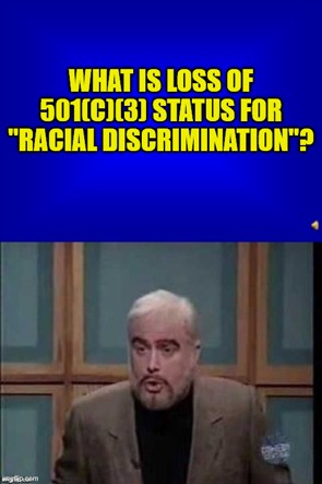A Saturday Night Live TV show actor playing Sean Connery in a parody skit of the TV game show Jeopardy. Meme text reads: 