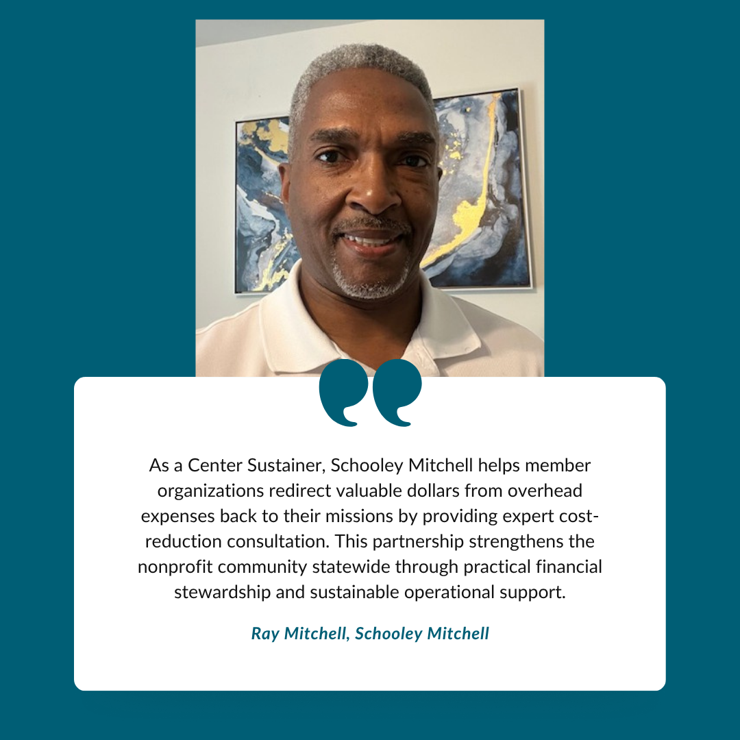 Photo of Ray Mitchell from School Mitchell. The quote below his photo is a testimony to why his business invests in the mission of the NC Center for Nonprofits.
